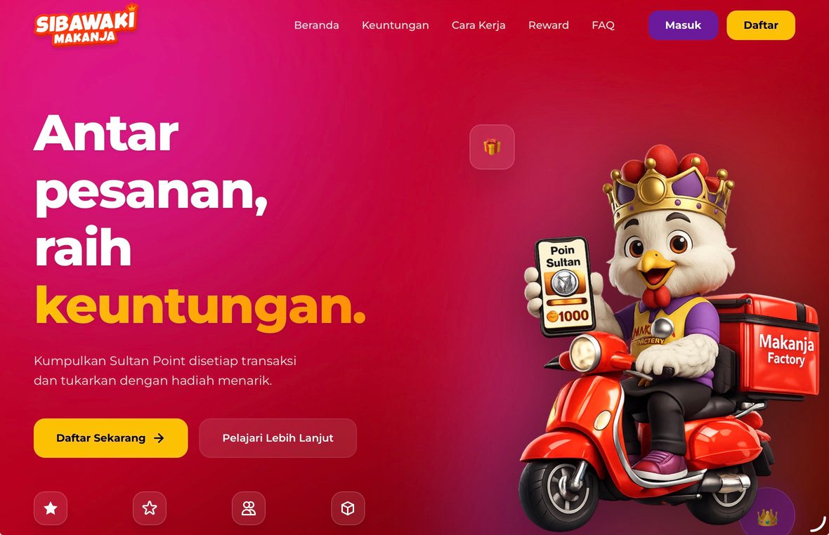 Tampilan portal member Sibawaki Makanja